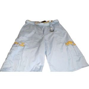 MCMXXXIII Men's Airy Blue Baroque Long Shorts Size 38 Belted